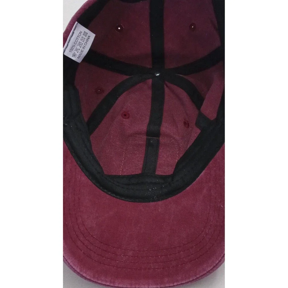 Girl Mama Women's Baseball Cap Burgundy Adjustable 100% Cotton Logo Patch